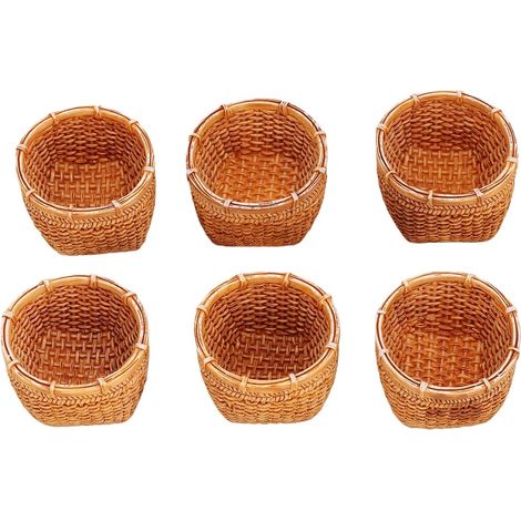 Mini Basket Model Sets 1:12 Scale Resin Rattan (1/5)