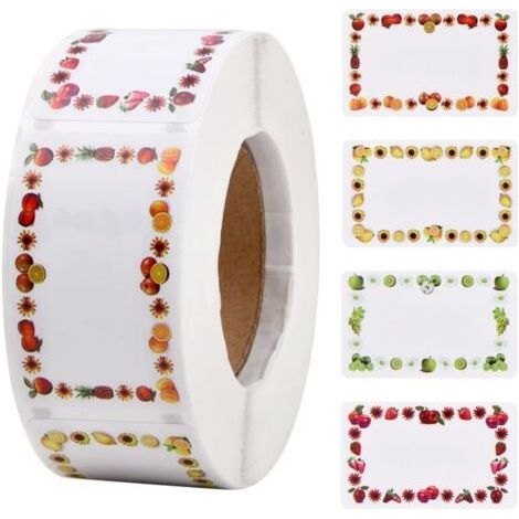 500 étiquettes de confiture, 5 x 3 cm, étiquettes adhésives pour fruits, étiquettes vierges, autocollants pour emballage cadeau, étiquettes autocollantes pour pots de cuisson, cadeau (1/5)