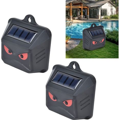 Répulsif Animal Solaire ABS Noir 2pcs LED Strobe Clignotantes IP44: Effrayeur Automatique pour Jardins, Vergers, Poulaillers et Propriétés (1/5)