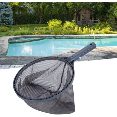Épuisette pour Piscine avec Manche Solide – Écumeur de Surface et Fond en Plastique+Nylon, 39x22.5cm, Idéale pour Spa, Bain à Remous, Étang (1/5)