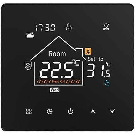 Intelligenter WLAN-Thermostat für Fußbodenheizung mit einstellbarer Helligkeit und präziser Temperaturregelung für optimalen Komfort 3A (1/5)