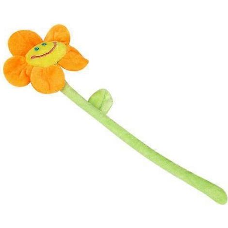 Fleur en peluche avec tiges flexibles et visage souriant, jouet en peluche pour la décoration intérieureorange (1/5)