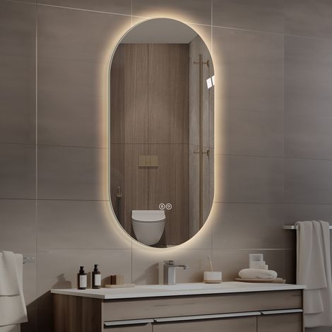 60120cm écran tactile LED intelligent mural anti-buée Miroir de salle de bain,miroir de salon de coiffure (1/5)