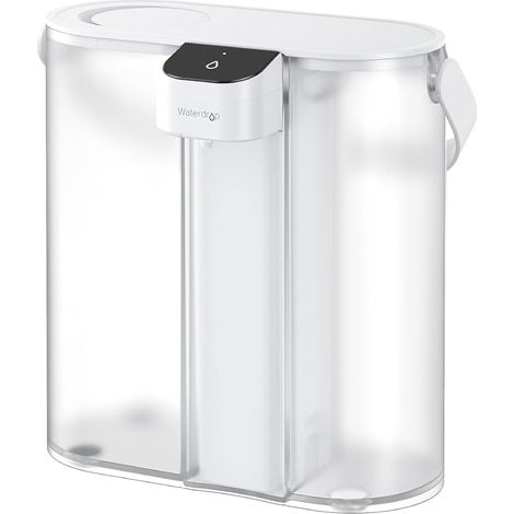 Waterdrop Carafe Filtrante Électrique Instantanée pour Réfrigérateur avec Filtre de 3 Mois, Système de Filtre à Eau de Comptoir, Réduit le Chlore, Plomb, Mercure, Réduit les PFAS, 757 Litres, Blanc