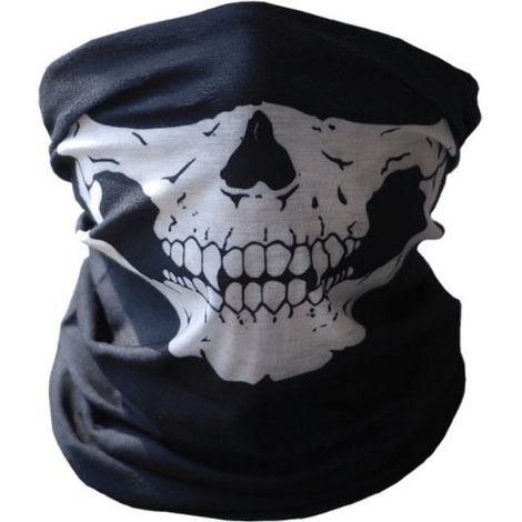 Cache-cou multifonctionnel - Masque noir imprimé (1/5)