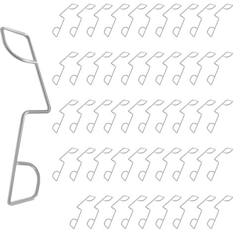 50 Clôture Calices pour Arrêter Cliquetis et Coup,Clips Poignées Panneau Acier Inoxydable Durable pour 12 Clôtures,Panneaux Poteau Jardin Pinces Montage Protecteur Vent,Supports Anti-Rattrapaux,Argent (1/5)
