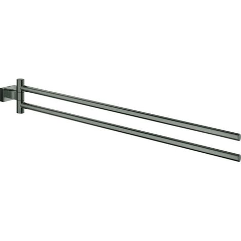 Porte-serviettes GROHE ESSENTIALS CUBE 439mm 2-bras noir ha graphite brossé