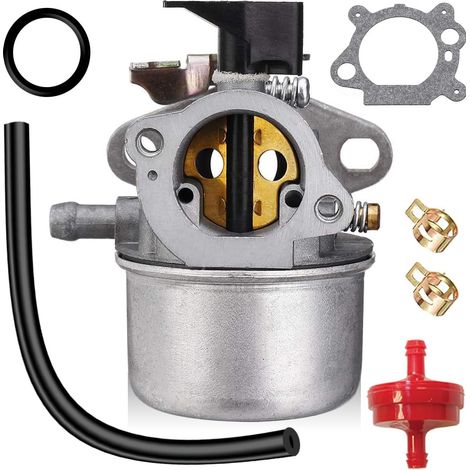Carburetor for Quantum Lawn Mower Engines Replaces 498965 494216 493422 494971 with Rubber Seal for Fuel Hose and Fuel Filter (1/5)