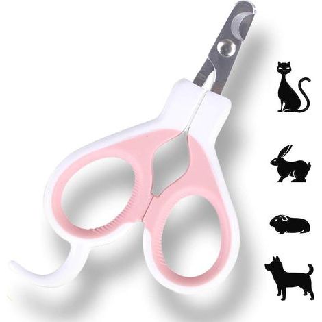 Coupe-ongles rose pour animaux de compagnie, 6,7 x 12 cm, une pièce, convient aux lapins, chiots, chatons, cochons d'Inde et petits chiens. (1/5)