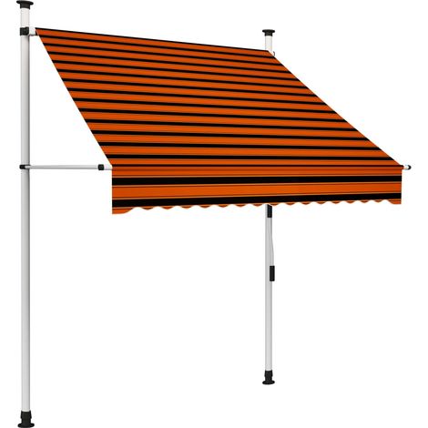 Auvent manuel rétractable Store banne Marquise 150 cm Orange et marron NDTN2966268 (1/5)