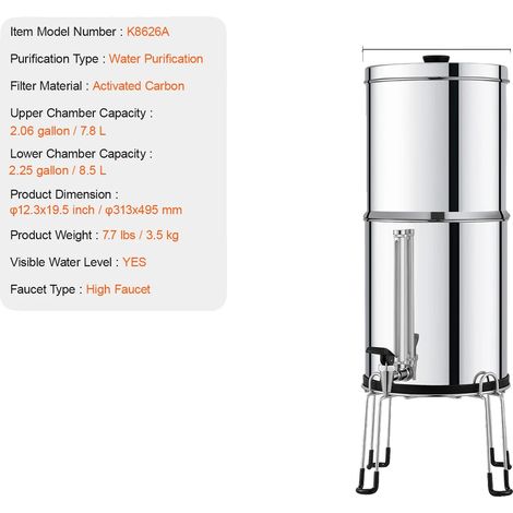 Wasserfiltersystem, 2,25 Gallonen Fassungsvermögen, Filterwechsel, Typ 2 (1/2)