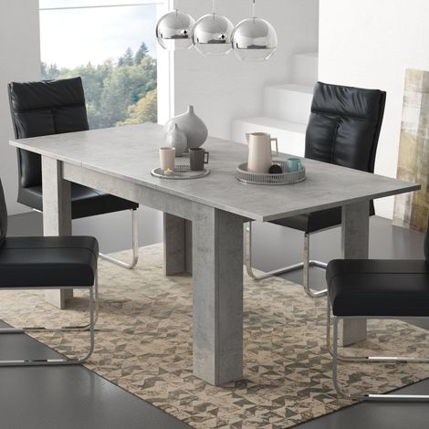 Tavolo Allungabile Marene, Allungabile, Meccanismo Estensione Allunga Centrale, Lunghezza Massima 200 cm, 200x90x75h cm Grigio Cemento (1/3)