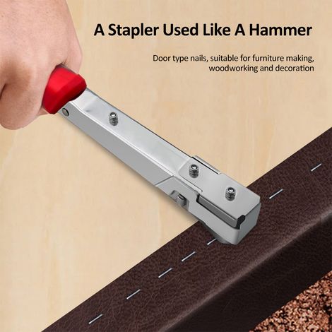 Machine à Agrafer, Agrafeuse pour le Rembourrage en Acier allié avec Poignée Ergonomique, Marteau Agrafeur pour le Bois, l'artisanat, la Menuiserie, la Décoration Intérieure (1/5)