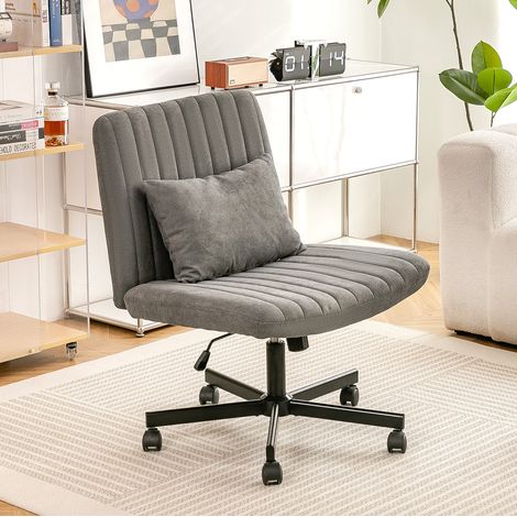 Sedia da ufficio con altezza regolabile, girevole, senza braccioli, grigio scuro HAVRYA (1/5)