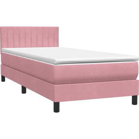 Maison Exclusive - Boxspringbett mit Matratze Rosa 80x220 cm Samt