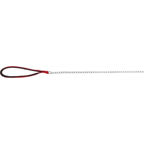 LAISSE MÉTAL AVEC POIGNÉE NYLON, 1,10 M/2,0 MM,ROUGE/NOIR TRIXIE 4011905140131