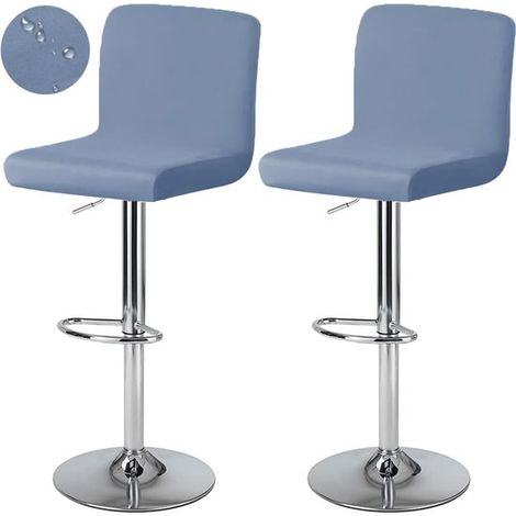 Housse de chaise 2 pièces, housse de chaise antidérapante, housse de tabouret de bar, housse de chaise de bureau, housses pour tabourets de bar, housse de chaise amovible, housse lavable pour chaises (1/5)