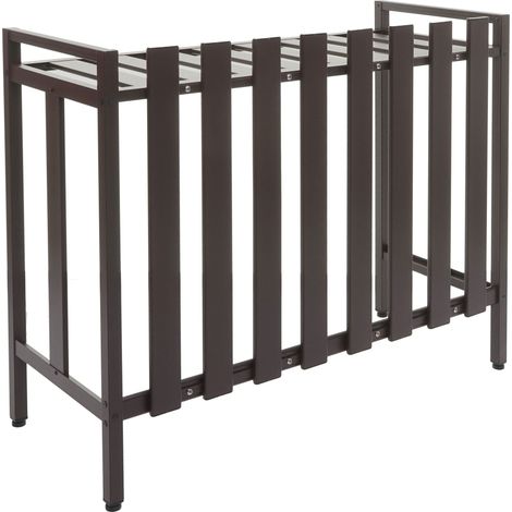 Décoshop26 – Cache climatiseur en aluminium marron 80x90x39 cm – Protection contre intempéries et chocs – Accès facile pour entretien – 40010411