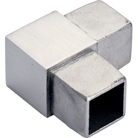 CROSO Eckbogen 90° für Vierkantrohr 40 x 40 x 2,0 mm, Edelstahl geschliffen V4A