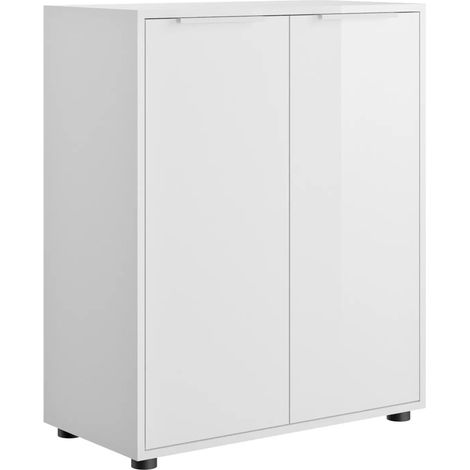 Meuble 2 portes blanc laqué 72x35x87