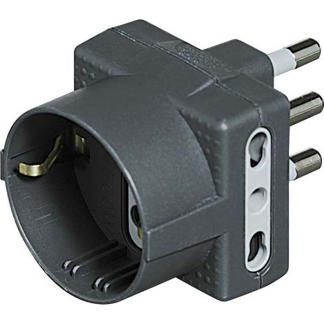 Adattatore 16a triplo c/schuko grigio