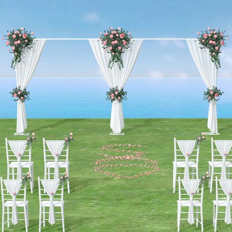 6M Wide Garden Plant Flower Stand Frame, Adjustable Wedding Backdrop Stand Iron Pole Balloons Holder (1/5)