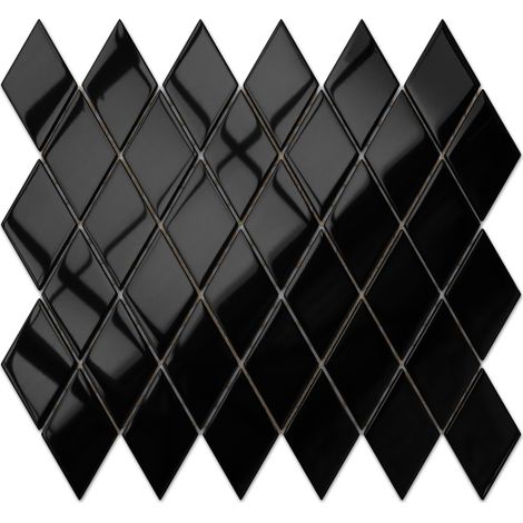 Ilcom mosaico in vetro su rete per bagno e cucina 25cm x 29.2cm - Black net (1/3)