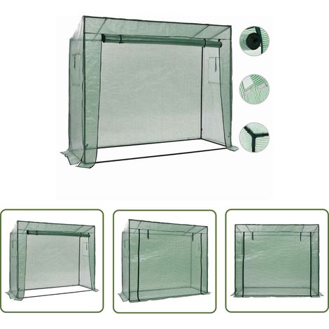 The Living Store Begehbares Gewächshaus 200 x 80 x 173 cm - Gewächshaus - Begehbares Gewächshaus - Gartenhaus - Pflanzenzucht - Gemüseanbau (1/5)