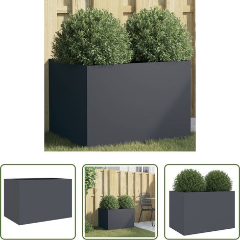 Jardinière anthracite -  Jardinière anthracite 62x47x46 cm acier (1/5)