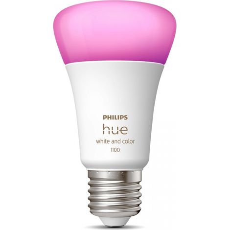 Philips Hue Bombillas inteligentes - Bombilla LED inteligente E27, 9 W, regulable, luz blanca y de color 929002468801