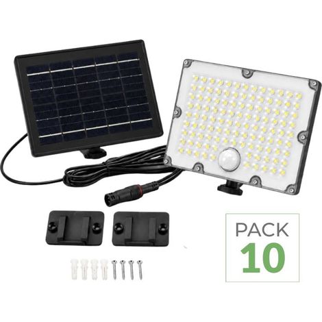 Pack de 10 - Projecteur Led Solaire Extérieur 9W IP65 Détecteur de Lumière et de Mouvement - SILUMEN (1/5)