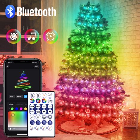 Guirlande lumineuse de Noël LED (20 m) avec interfaces Bluetooth et USB, conception étanche, livrée avec télécommande et variateur. (1/5)