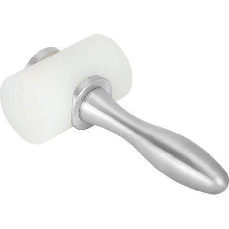 Lederhandwerkshammer DIY-Handwerk Handgefertigte Nylon-Schnitz-Gravur-Stanzwerkzeuge (Aluminiumlegierungsgriff Doppelkopf Weiß) (1/5)