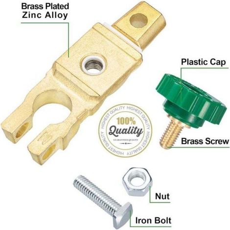 Coupe-circuit batterie - - 12V/24V - Bouton vert - 125A courant continu - 500A courant momentané (1/4)
