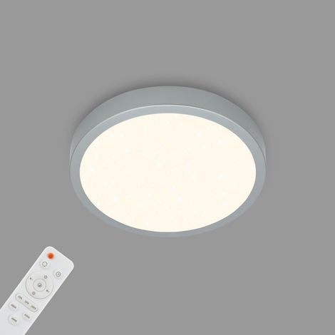 Plafonnier Ciel étoilé à gradation Température de couleur réglable Lampe de surface Télécommande Argent Diamètre 280 x 40 mm (1/5)