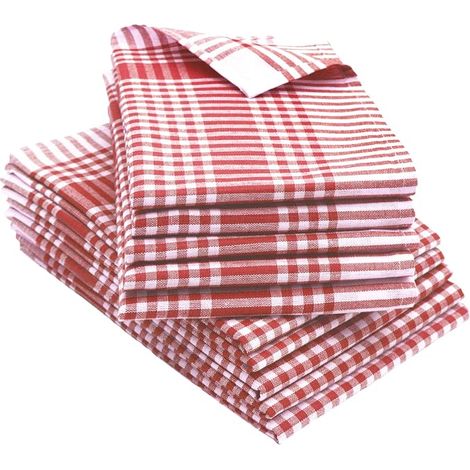 Set of Cotton Tea Towels, 50 x 70 cm, Red. (1/5)