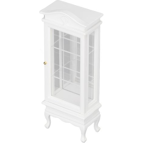Armoire miniature en bois pour maison de poupée 1:12, vitrine de présentation avec toit en arc et porte unique (1/5)