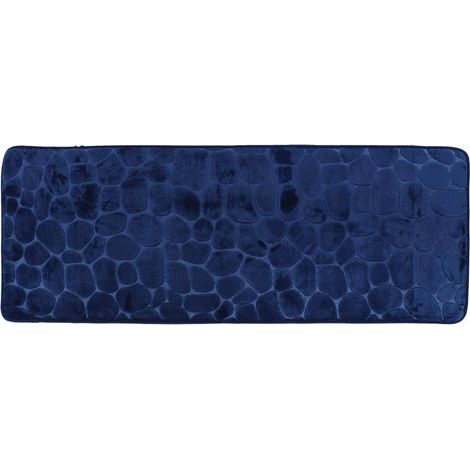 Tappetino memory in microfibra pebble 45x120 cm - blu navy - Tendance