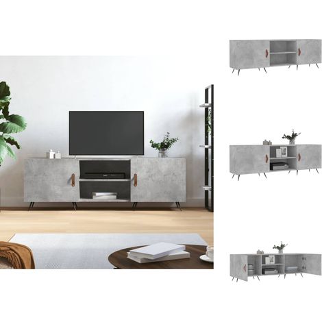 TV-Möbel - Living TV-Schrank Betongrau 150x30x50 cm Holzwerkstoff (1/5)