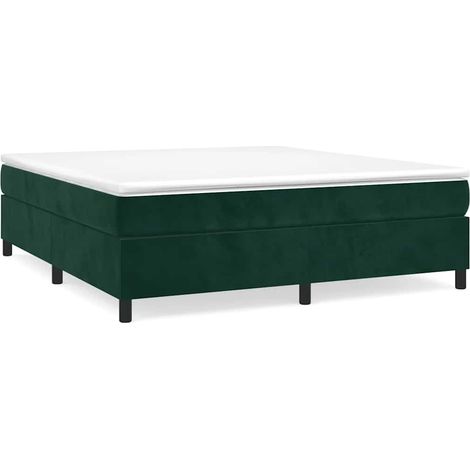 Maison Exclusive - Struttura Letto a Rete a Molle Verde Scuro 180x200 cm in Velluto