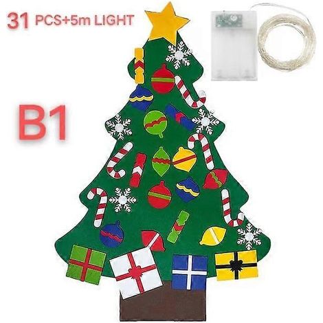 Sapin de Noël en feutrine pour enfants, bricolage, Père Noël, sapin, cadeau, décoration de Noël, sapin de Noël, bonne année, style B1 (1/5)