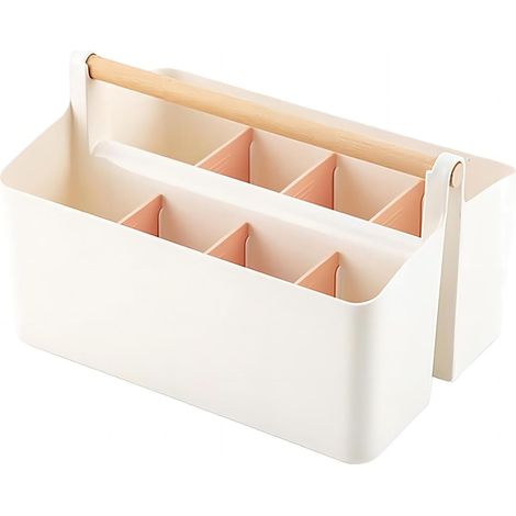 Portapenne multifunzionale a 8 scomparti, organizer da scrivania di grande capacità con 8 scomparti per cancelleria, materiale scolastico e bambini (rosa). (1/3)
