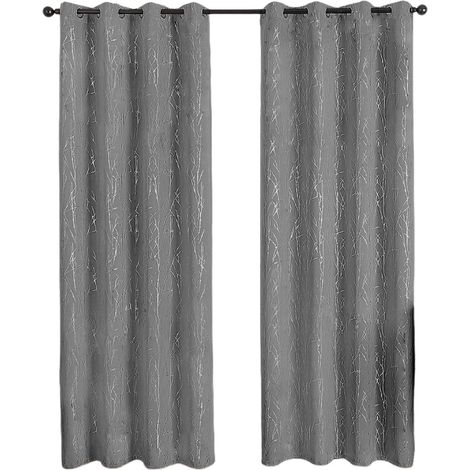 Rideaux occultants argentés, rideaux isolants thermiques, adaptés à la chambre et au salon (2 pièces, 132 x 274 cm).