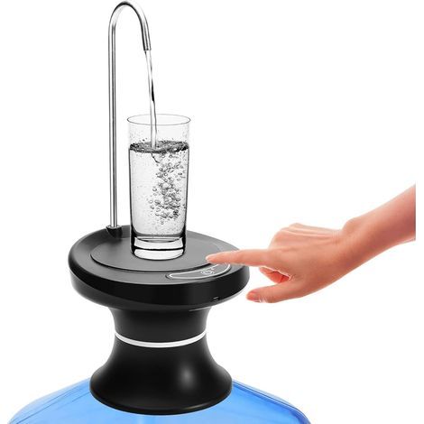 USB Pump Water Dispenser - Automatic Drinking Water for Office, Camping, Kitchen (360°), Black
