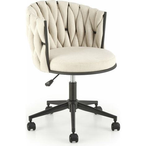 Silla de oficina Houston 1406, Crema, 75x55x60cm, Con ruedas, Mecanismo de la silla: Económico