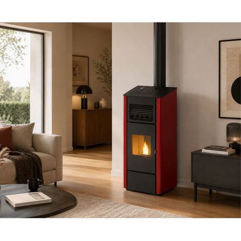Poêle à granulés double canalisation - PUNTO FUOCO Agata 14 kW Noir