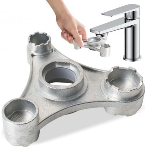 Clé à Romper pour robinet - Outil polyvalent anti-calcaire pour le débit d'eau - Aérateur à robinet de mélangeur durable pour cuisine et salle de bains - 8 tailles (1/5)