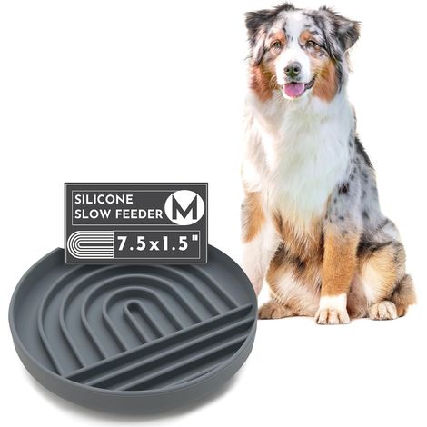 Silikon-Fressnapf mit Anti-Schling-Funktion, ideal für Hunde und Welpen. Modernes Leckpad-Design reduziert das Verschlucken. 19 cm breit x 4 cm hoch. Freuen Sie sich auf eine spannende Futteraufnahme.