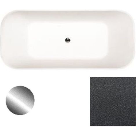 Baignoire îlot graphite Glam avec bonde graphite ASSOS 160x70 (1/2)