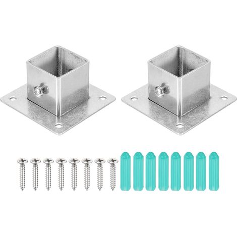 2Pcs Base Carrée Pour Poteau 1.9mmT Bases À Bride (1/5)